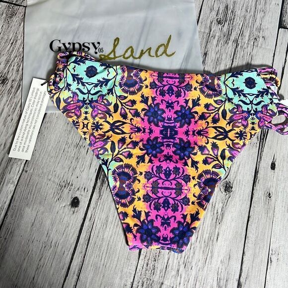Gypsy Sand Women's Floral Multiple Side Strings Multicolor Bikini Bottom XS - Picture 4 of 6